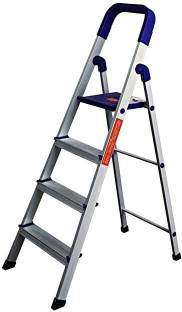 CIPLA PLAST 4 Step With Heavy Platform Aluminium Finish Ladder - 4 Steps (5 Years Warranty) Aluminium Ladder