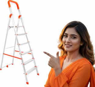 Mizu Exel 6 Steps Ladder For Home With Aluminium Steps & Upto 300 Kgs Load Capacity Steel Ladder