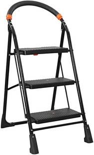 HOMELL Heavy Duty Platform 3 Step -Ce certified - Load Capacity:120 kg Steel Ladder