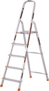 EUROSTAR 5 Step Ladder for Home | Anti Slip | 5 Years Warranty | Foldable Aluminium Ladder