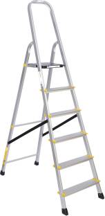 Asian Paints TruCare 6 Steps|Silver color|5 Year Warranty|Home Ladder|Anti-Skid, Foldable Aluminium La...
