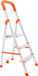 Mizu 3 Steps Ladder For Home With 400 Kgs Load Capacity & Anti-Skid Shoes Aluminium Ladder