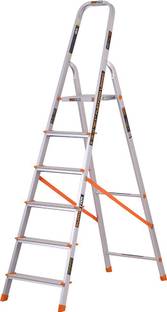 EUROSTAR 6 Step Ladder for Home | Anti Slip | 5 Years Warranty | Foldable Aluminium Ladder