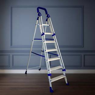 PARASNATH Railing Maple 7 Step Ladder Light Weight Full Aluminium Heavy Duty Aluminium Ladder