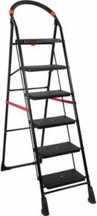 SteelManic 6 Step Ladder, Folding Step Stool for Adults with Wide Anti-Slip Pedal Steel Ladder