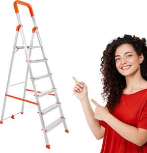 Mizu 6 Steps Ladder For Home With 400 Kgs Load Capacity & Anti-Skid Shoes Aluminium Ladder