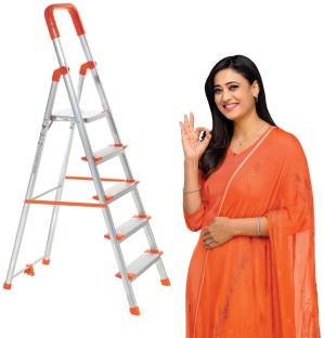 ProHome 5 Steps Ladder with Anti Slip Shoes Aluminium Ladder