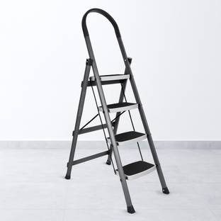KEEPWELL Heavy Duty 4 Step Ladder for Home, Household Ladder Steel Ladder