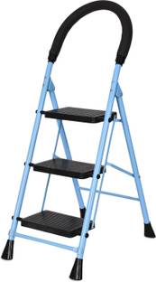 FLIPZON Halo Foldable 3 Step Ladder for Home and Office Use | Alloy Steel | Wide Steps Steel, Plastic Ladder