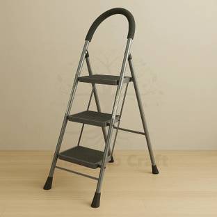 Naayaab Craft Premium Folding Stairs 3-Step Ladder for Home Use with Wide Anti-Slip Steps Steel Ladder