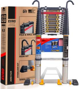 EURO New Pro Telescopic ladder 6.3 meter ( 20.9 ft ) - Stores at 3.9 ft Aluminium Ladder