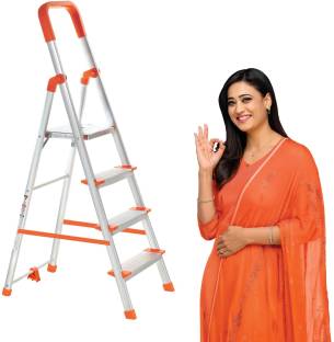 ProHome 4 Steps Ladder with Anti Slip Shoes Aluminium Ladder