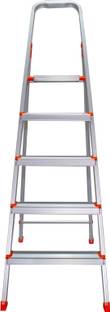 ESKAI INDIA by ESKAI INDIA Aluminium 5 Step Ladder with Big Foot Step, Edge guards & Interlocking system Aluminium Ladder