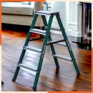 Prime 4steps Alligator Pattern Powder-Coated Aluminium Twin Step Stool (Emerald Green) Aluminium Ladder