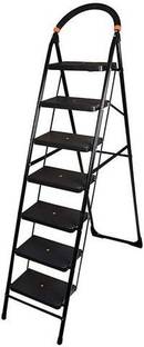 HOMACE 7 Step Foldable, Heavy Duty Ladder with Ultra Wide Anti Slip Steps Steel Ladder