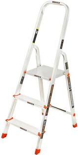 EUROSTAR 3 Step Ladder for Home | Anti Slip | Foldable Aluminium Ladder