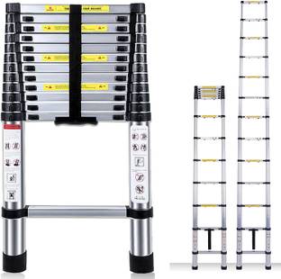 KriShyam ® Telescopic Ladder 12.5FT/3.8m,13 Step Ladder Multi-Purpose Home/Outdoor/Work Aluminium Ladder