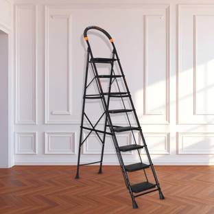 PARASNATH 8 Step GoUp Steel Foldable Step Ladder, Black Steel Ladder