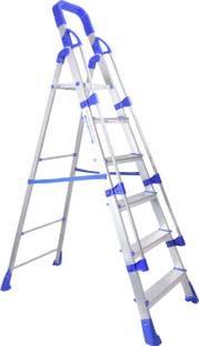 PARASNATH Railing Home Pro 6 Step Light Weight Full Aluminium Heavy Duty Folding Ladder Aluminium Ladder