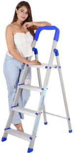 होमेस 4 Step Home Pro Ladder | Hybrid Aluminum & Steel Stairs Siddi | Foldable Strong एल्युमीनियम सीढ़ी