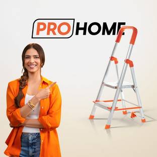 ProHome 2 Steps With Anti Slip Shoes Aluminium Ladder