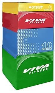 viva fitness Soft Plyo Box Jumping Box Plyometric Jump Exercises Home & Gym (12 INCH) Stepper