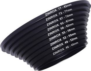 ZINROX 46mm to 82mm Step Up Lens Filter Adapter Rings, Set Of 9Pcs - Stepping Ring Step Up Ring