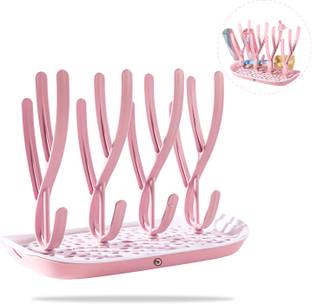 DaKos Baby Bottle Drying Rack, Baby Bottle Drying Stand Holder with Detachable Tray - 4 Slots