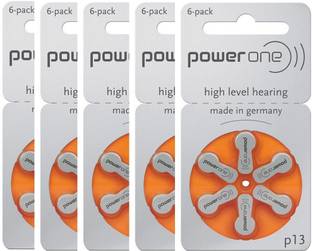 Power one P13 Hearing Aid Batteries 1.45V 5 patta (30 battery) Button Cells Stethoscope Case