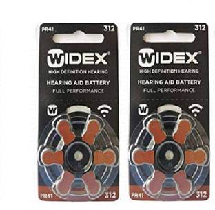 Widex hearing aid battery Size 312 (PR41) (2 Packets = 12 batteries) 312no-12Battery Stethoscope Case
