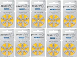 POWERONE Size p10 Hearing Aid Battery (10 Packets = 60 batteries) Stethoscope Case