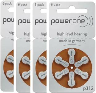 Power one P312 Hearing Aid Batteries 1.45V 4 patta (24 battery) Button Cells Stethoscope Case
