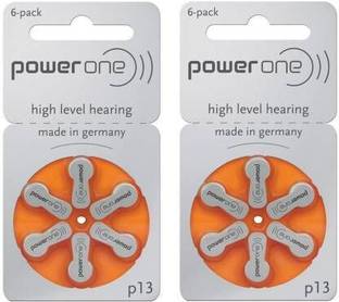 POWERONE P13 Hearing Aid Batteries 1.45V 2 patta (12 battery) Button Cells Stethoscope Case (Silver) p13 Stethoscope Case