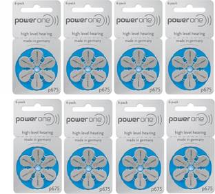 Power one P675 Hearing Aid Batteries 1.45V 8 patta (48 battery) Button Cells Stethoscope Case