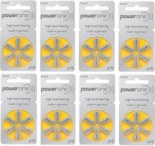 Power one P10 Hearing Aid Batteries 1.45V 8 patta (48 battery) Button Cells Stethoscope Case