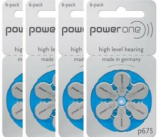 Power one P675 Hearing Aid Batteries 1.45V 4 patta (24 battery) Button Cells Stethoscope Case