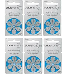 Power one P675 Hearing Aid Batteries 1.45V 6 patta (36 battery) Button Cells Stethoscope Case