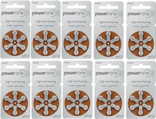 Power one P312 Hearing Aid Batteries 1.45V 10 patta (60 battery) Button Cells Stethoscope Case