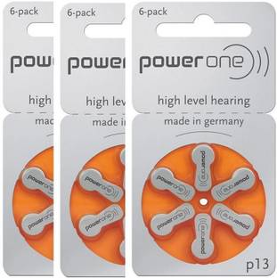 Power one P13 Hearing Aid Batteries 1.45V 3 patta (18 battery) Button Cells Stethoscope Case