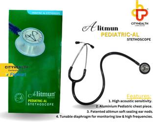 Alitmun Pediatric AL Basic 12MM Tubing for New Born, Neonate, Pediatric,ICU Hospital Use Light Weight Compact SS Finish Tunable Diaphragm High Acoustic Stethoscope