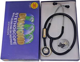 3S Diamond Stethoscope with Golden Ring For Medical Students and Doctors Acoustic Stethoscope