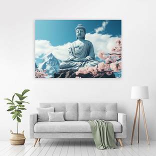 Zrintly 91 cm Gautam Lord Buddha Aesthetic Meditating (Posters-36Inch X 24Inch) Self Adhesive Sticker