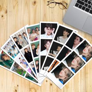 Niki Enterprises 15 cm Seventeen K-pop Photostrip Stickers (Set of 12) Self Adhesive Sticker