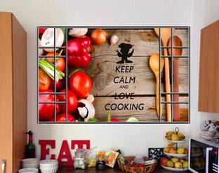 GLOBAL GRAPHICS 77 cm Kitchen Wallpaper Fresh Vegitables oil/waterproof Kitchen wallpaper(pvc vinyl,multicolor,size48x77cm) Self Adhesive Sticker
