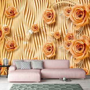 Zrintly 244 cm Flower Wallpaper decorative For Wall (16 inch X 96 inch) Self Adhesive Sticker