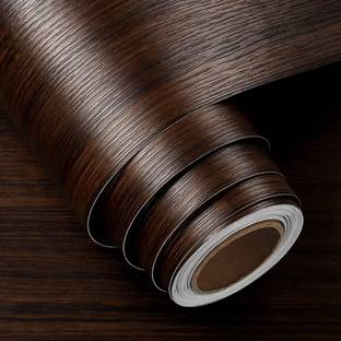 NuWallpaper 1000 cm Brown Walnut Wood Wallpaper for Walls, Wall Stickers, wallpaper for furniture Self Adhesive Sticker