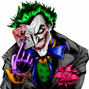 sr enterprises 57 cm killer smile joker design(58x57) Self Adhesive Sticker