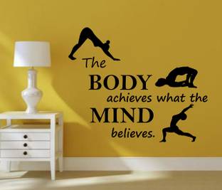 WALLSTICK 100 cm Yoga Quotes Removable Sticker