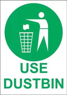 The Printpack 24 cm Use Dustbin Wall/Glass Window Self Adhesive Sticker