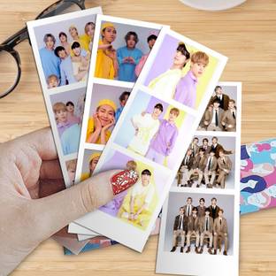Niki Enterprises 14 cm BTS Festa Photo Stickers Film Strips ( Set of 16 ) + 2 Freebies ( All Members ) Self Adhesive Sticker